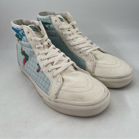 👞Vans Men’s Save Our Planet SK8 Reissue-SZ 9-Off-White Canvas Hi Top Sneaker - Picture 14 of 14